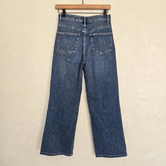 Free People Wales Wide Leg Cropped Button Fly Jeans, 25 - Picture 7 of 11